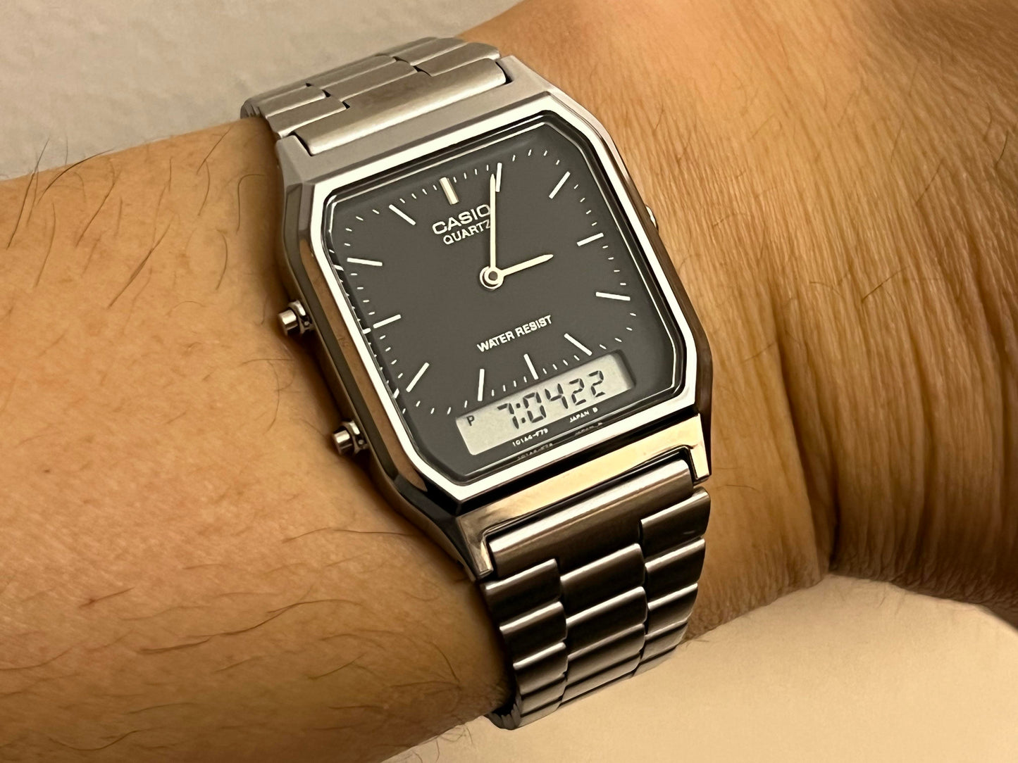 RELOJ DE PULSERA UNISEX CASIO PLATA AQ-230A-1D