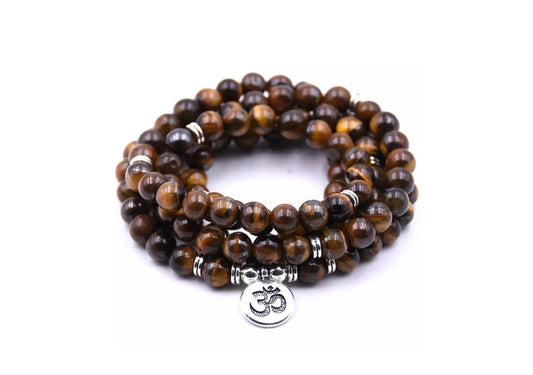 P97713 PULSERA ENROLLABLE DE OJO DE TIGRE Y MEDALLA