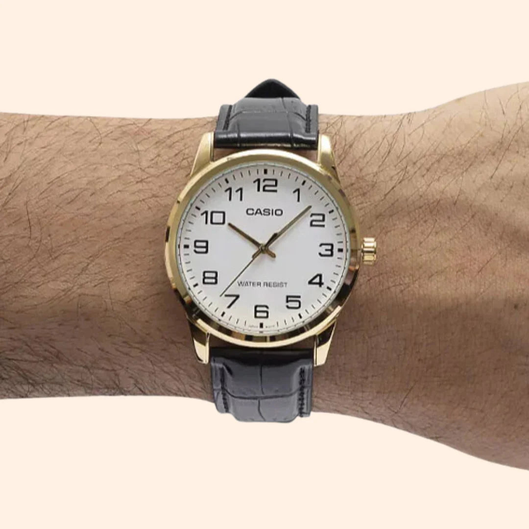 RELOJ DE PULSERA HOMBRE CASIO DORADO Y NEGRO MTP-V001GL-7B